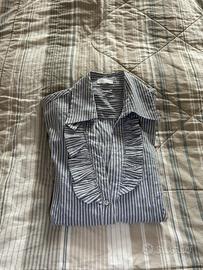 Camicia a righe azzurre e argento Oltre