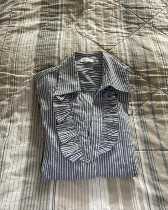 Camicia a righe azzurre e argento Oltre