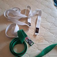 3 cinture judo Taekwondo bianco e verde