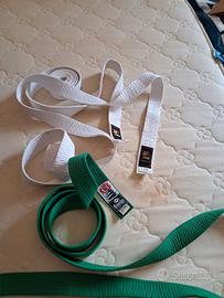 3 cinture judo Taekwondo bianco e verde