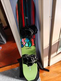 snowboard k2 party 138 + attacchi flow + cover