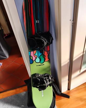 snowboard k2 party 138 + attacchi flow + cover