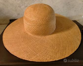 Cappello paglia estate cloche vintage larga tesa