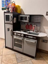 Cucina giocattolo in legno grigia e marrone unisex