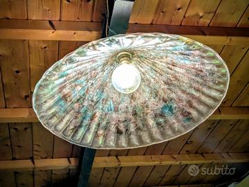 Lampadario Murano Ø 60cm "vetro scavo" iridescente