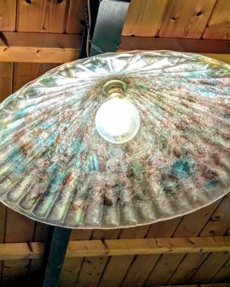 Lampadario Murano Ø 60cm "vetro scavo" iridescente