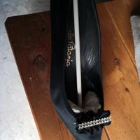 scarpe vintage anni 60 raso nero