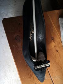 scarpe vintage anni 60 raso nero