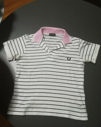 Polo Fred Perry bambina 12 anni colletto rosa