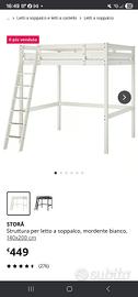 Letto IKEA STORA bianco 140x200 con scaletta 