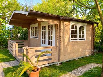 Casetta legno 4x3 mod. Roma con veranda