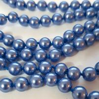 Collana perle vetro di pregio vintage blu ardesia