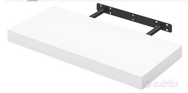 Mensola a incasso muro sospesa MDF bianca 80x25x5