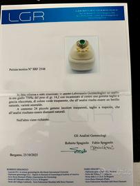 Anello in oro con smeraldo e diamanti