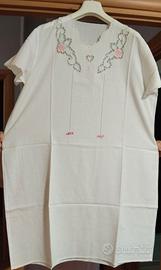 camicia da notte in cotone confezionata a mano