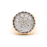 Anello sigillo in oro giallo con diamanti ct. 0,60