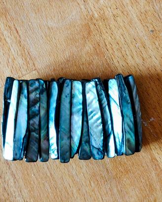 Bracciale elasticizzato, madreperla, vintage '90