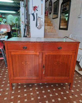 Madia Credenza con marmo fatta a mano artigianale