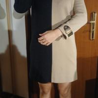 abito bicolore 50 lana nero beige t 44 Missoni