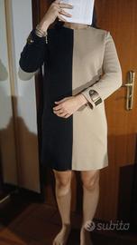 abito bicolore 50 lana nero beige t 44 Missoni