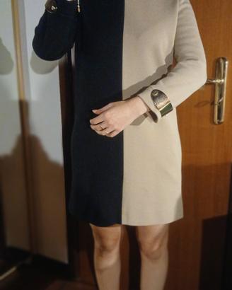 abito bicolore 50 lana nero beige t 44 Missoni