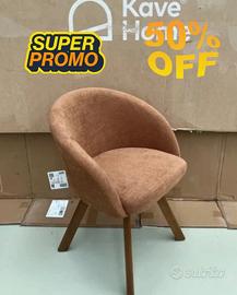 Sedia girevole Marvin Kave home ciniglia marrone