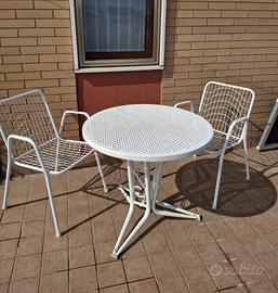 tavolo rotondo da esterno con 2 sedie 