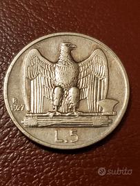 5 lire 1927 Argento 2* Vittorio Emanuele  III