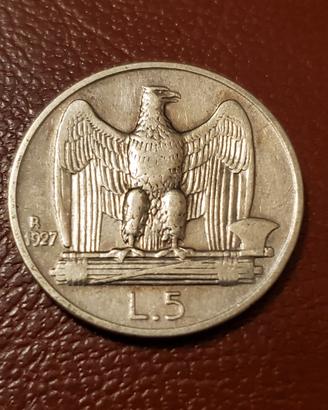 5 lire 1927 Argento 2* Vittorio Emanuele  III