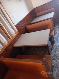Tavoli 72x117 più panche doppie