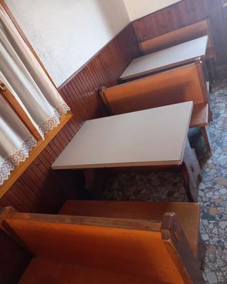 Tavoli 72x117 più panche doppie