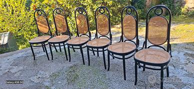6 sedie antiche in paglia di vienna 