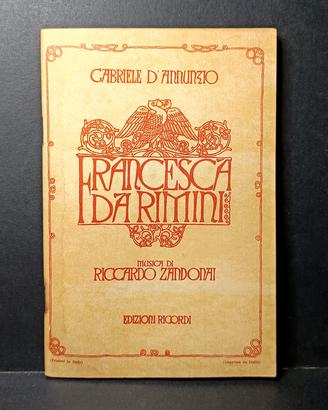 Libretto d'opera Francesca da Rimini G. D'Annunzio
