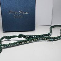Collana verde in pelle e swarovski Silver Planet