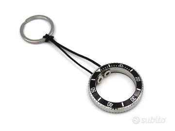 Portachiavi Acciaio Ghiera Nera Tribute Rolex
