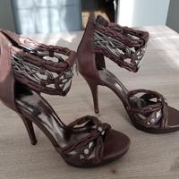 Sandalo scarpa Guess vera pelle testa di moro n.37