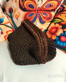 Clunch Pochette all'uncinetto in tulle brillante 