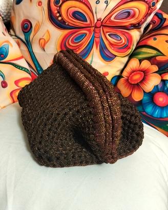 Clunch Pochette all'uncinetto in tulle brillante 