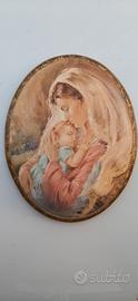 Quadretto ovale Madonna con Bambino