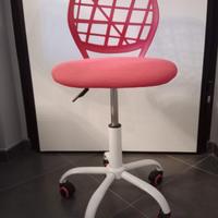 SEDIA CON RUOTE ROSA