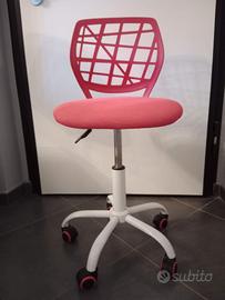 SEDIA CON RUOTE ROSA