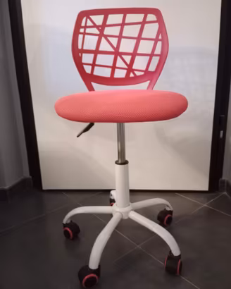 SEDIA CON RUOTE ROSA