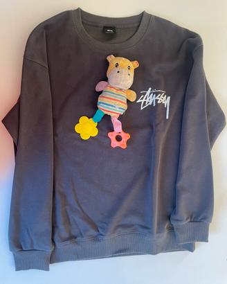 Felpa grigio scuro stussy