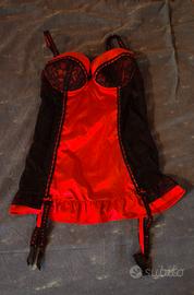 Guêpière Sottoveste Yamamay Rosso e Pizzo Nero -3B