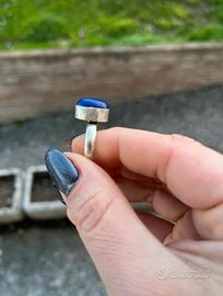 Anello argento indiano con lapislazzuli