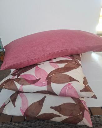 Coppia federe floreali+ federa rosa