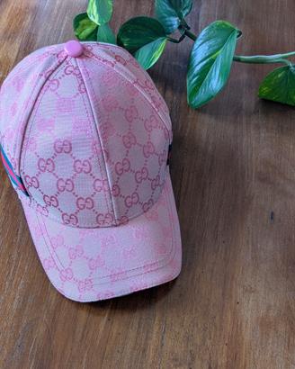 cappellino gucci gg monogram rosa nuovo