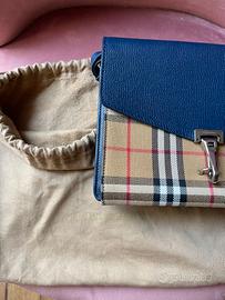 Borsa Burberry Macken Small tracolla blu - Nuova