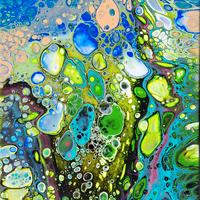 Quadro astratto fluid art