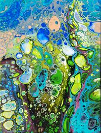 Quadro astratto fluid art